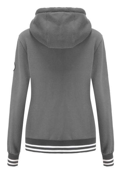 TrendiMax Sweat à Capuche Femmes avec Poches Manches Longues Manteau Femme Hiver Zippé Col Montant Hoodie Femme Chaude Douce Confortable - PATOGAZ