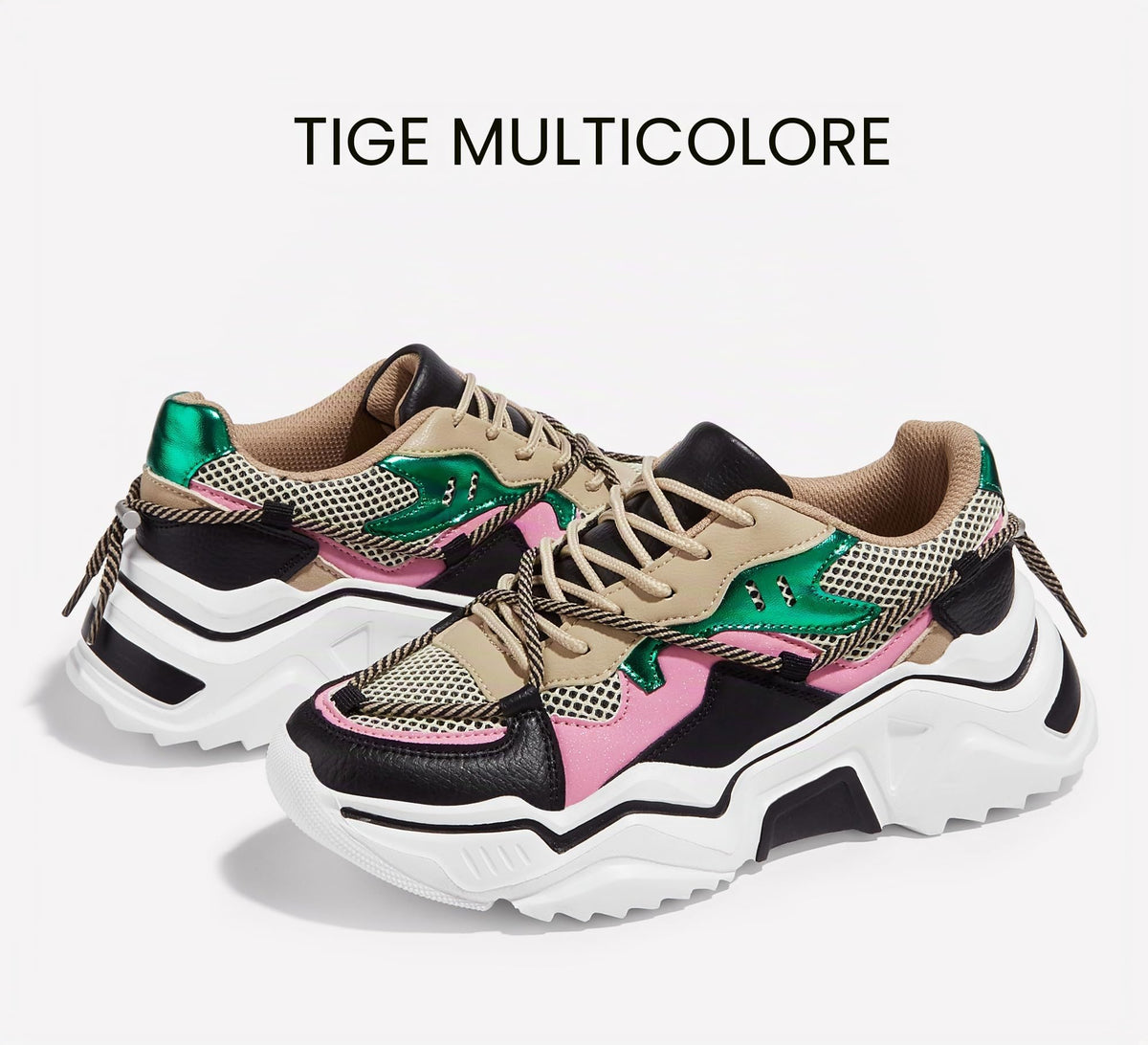 LUCKY STEP Baskets Femme à Plateforme – Chaussures Chunky Dad Rétro, Baskets à Blocs de Couleurs pour Usage Quotidien et Promenades - PATOGAZ