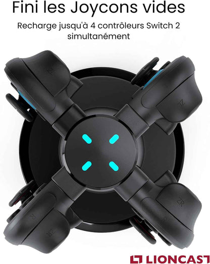 LIONCAST® Station de Charge Joy-Con [avec INDICATEUR DE Charge LED] - Support Manette Switch 2 - Support de Recharge Joy-Con 2 - Compatible exclusivement avec Les Joy-Con de la Nintendo Switch 2