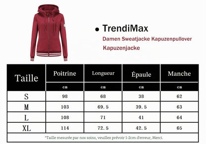 TrendiMax Sweat à Capuche Femmes avec Poches Manches Longues Manteau Femme Hiver Zippé Col Montant Hoodie Femme Chaude Douce Confortable - PATOGAZ