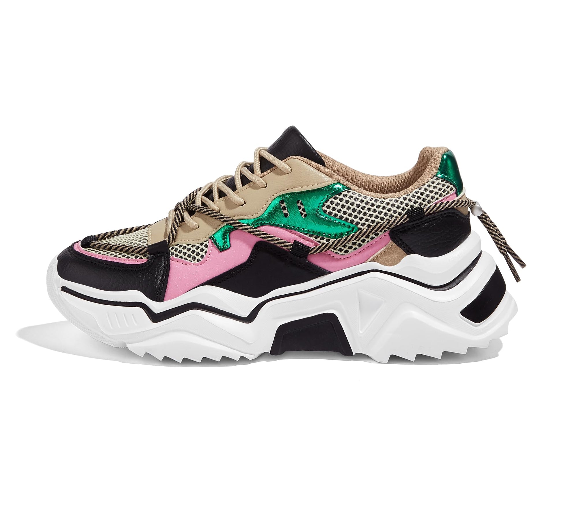 LUCKY STEP Baskets Femme à Plateforme – Chaussures Chunky Dad Rétro, Baskets à Blocs de Couleurs pour Usage Quotidien et Promenades - PATOGAZ