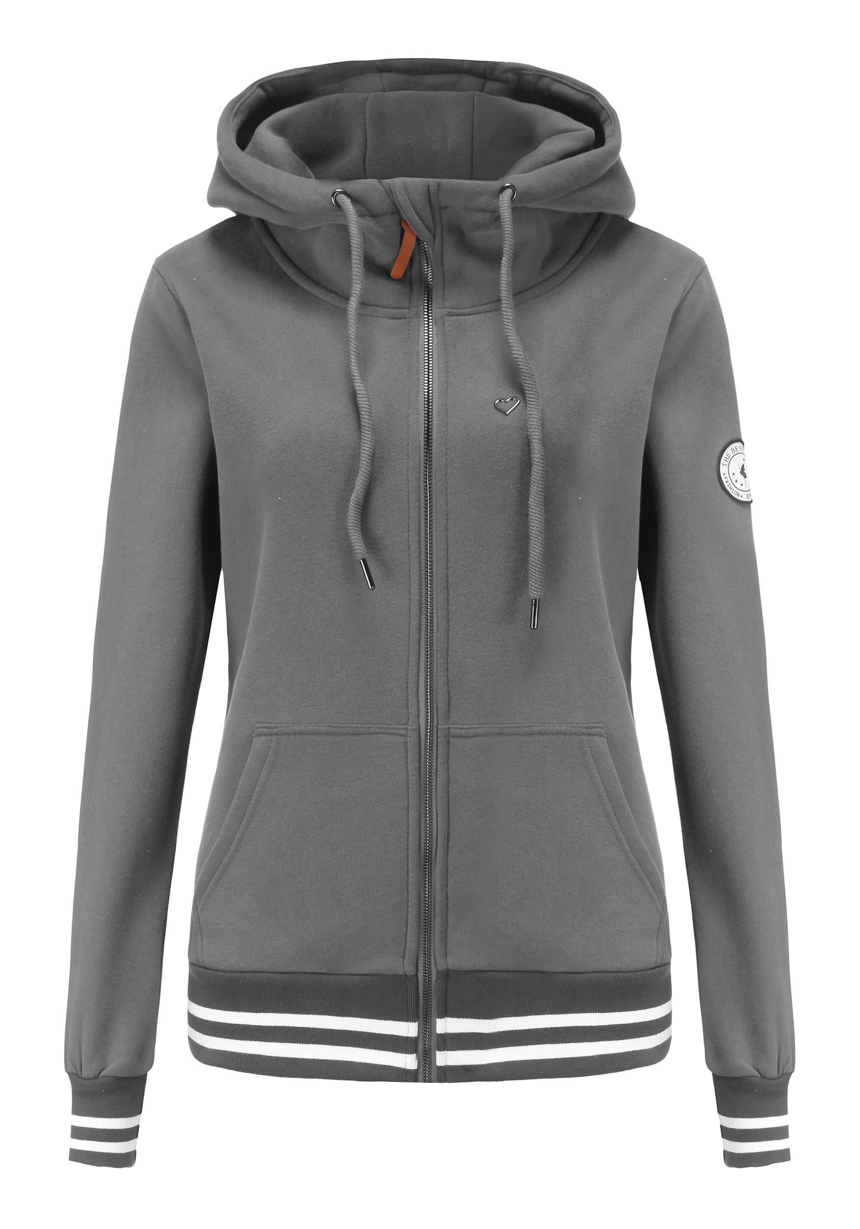 TrendiMax Sweat à Capuche Femmes avec Poches Manches Longues Manteau Femme Hiver Zippé Col Montant Hoodie Femme Chaude Douce Confortable - PATOGAZ