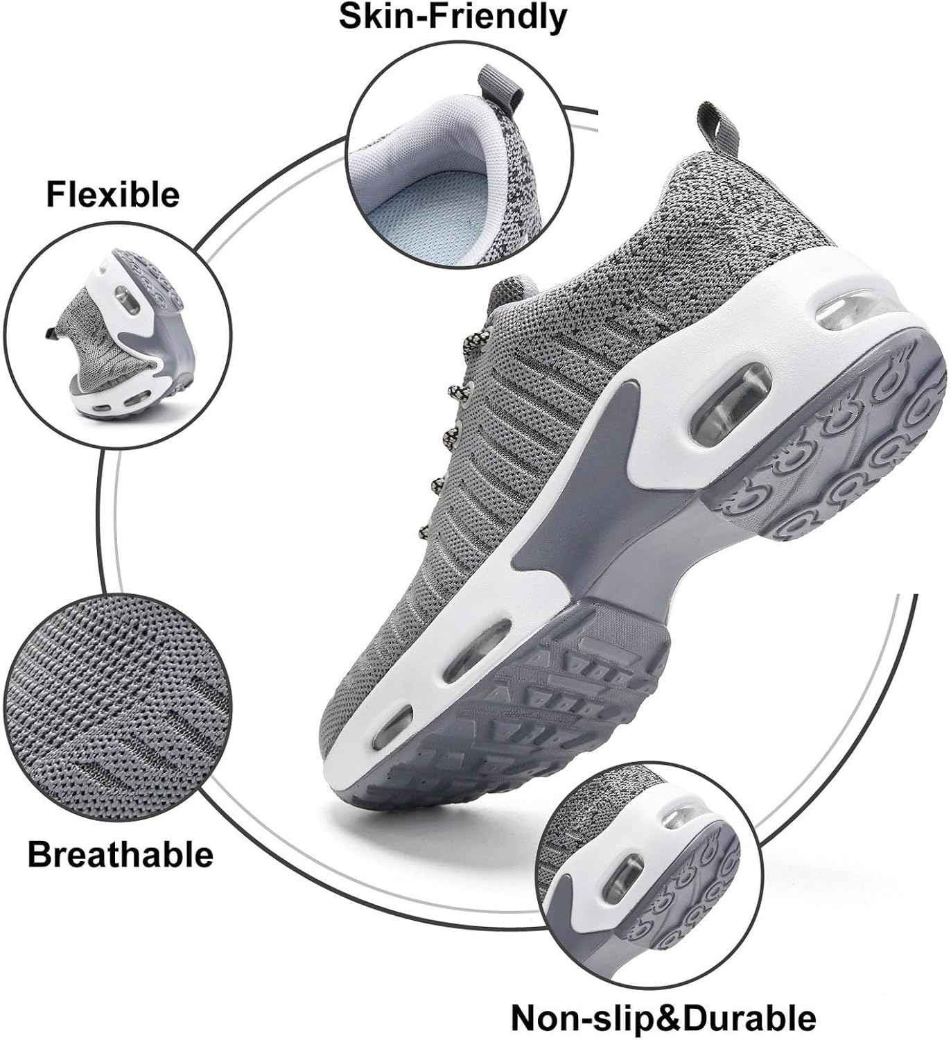Myztra Femme Baskets Running Coussin Amortissant | Marche, Amortissantes, Légères, Respirantes, Antidérapantes, Confortables, Fitness, Gym, Jogging, Quotidien
