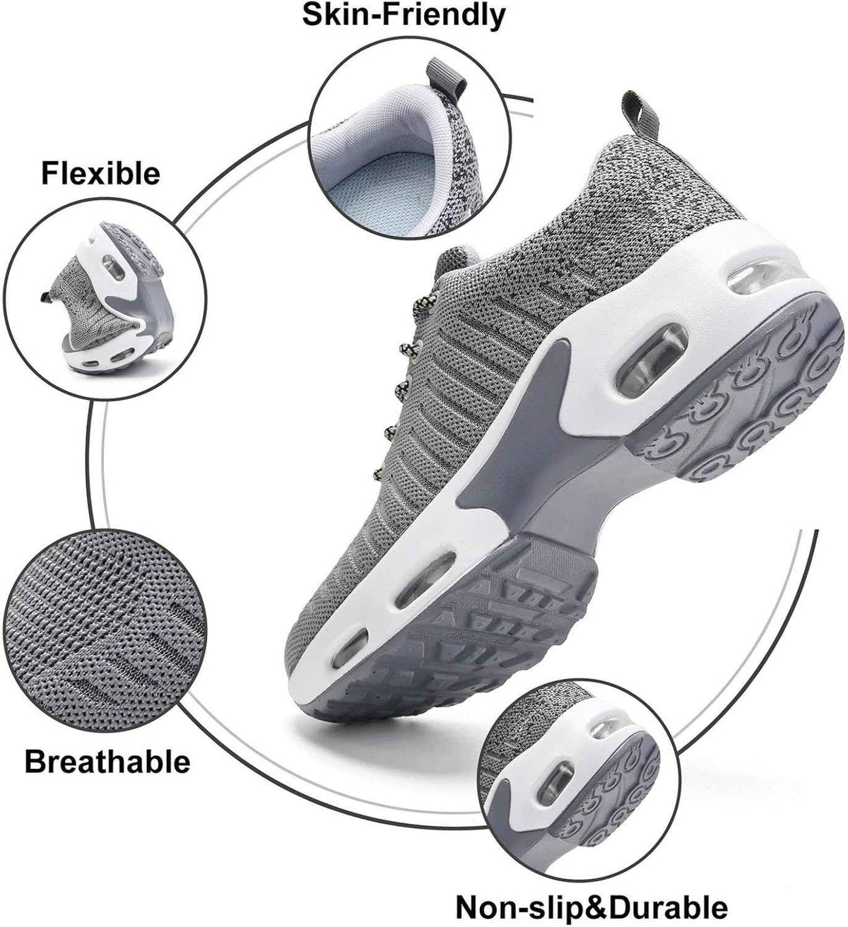 Myztra Femme Baskets Running Coussin Amortissant | Marche, Amortissantes, Légères, Respirantes, Antidérapantes, Confortables, Fitness, Gym, Jogging, Quotidien