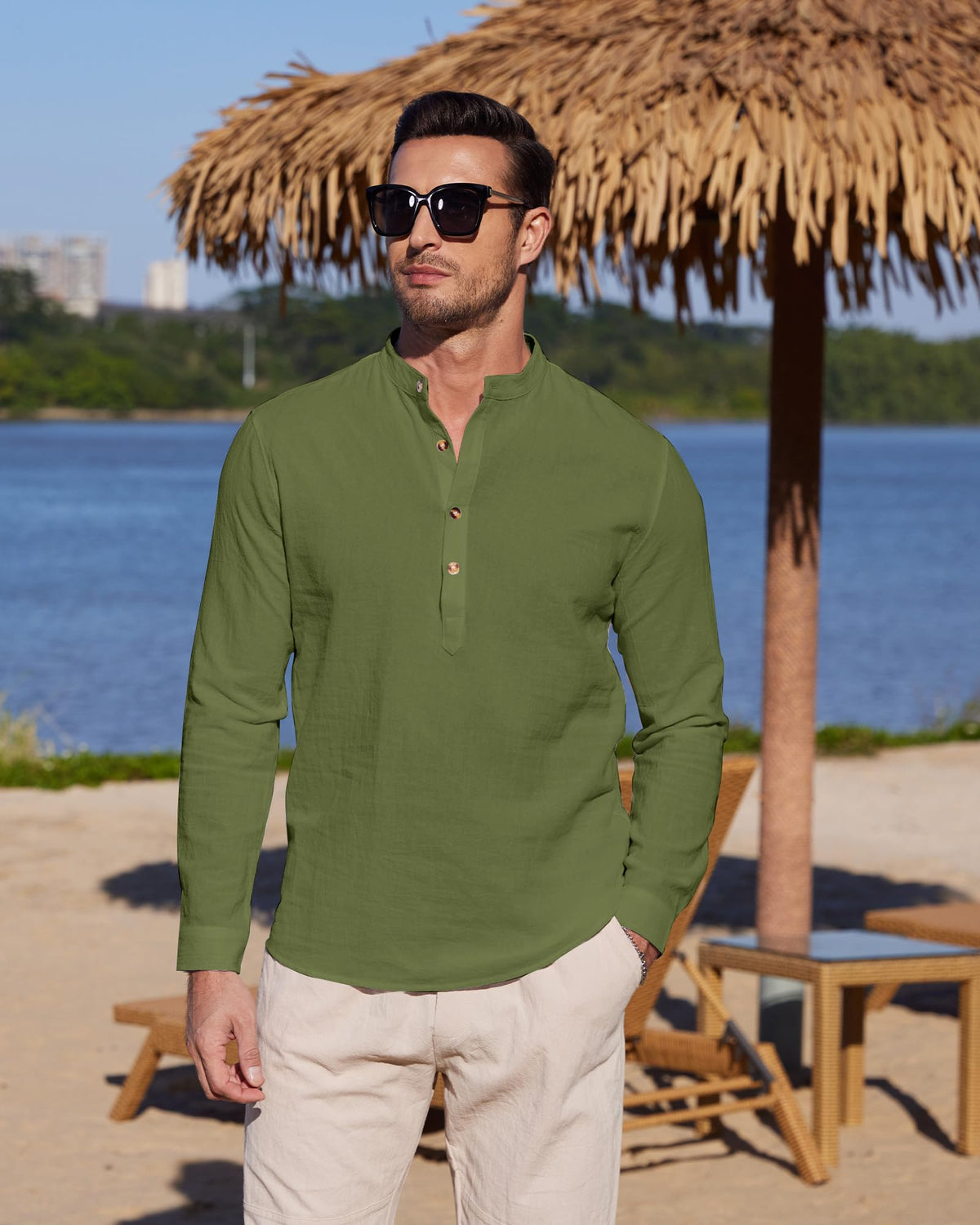 Chemise Lin classique YAOBAOLE