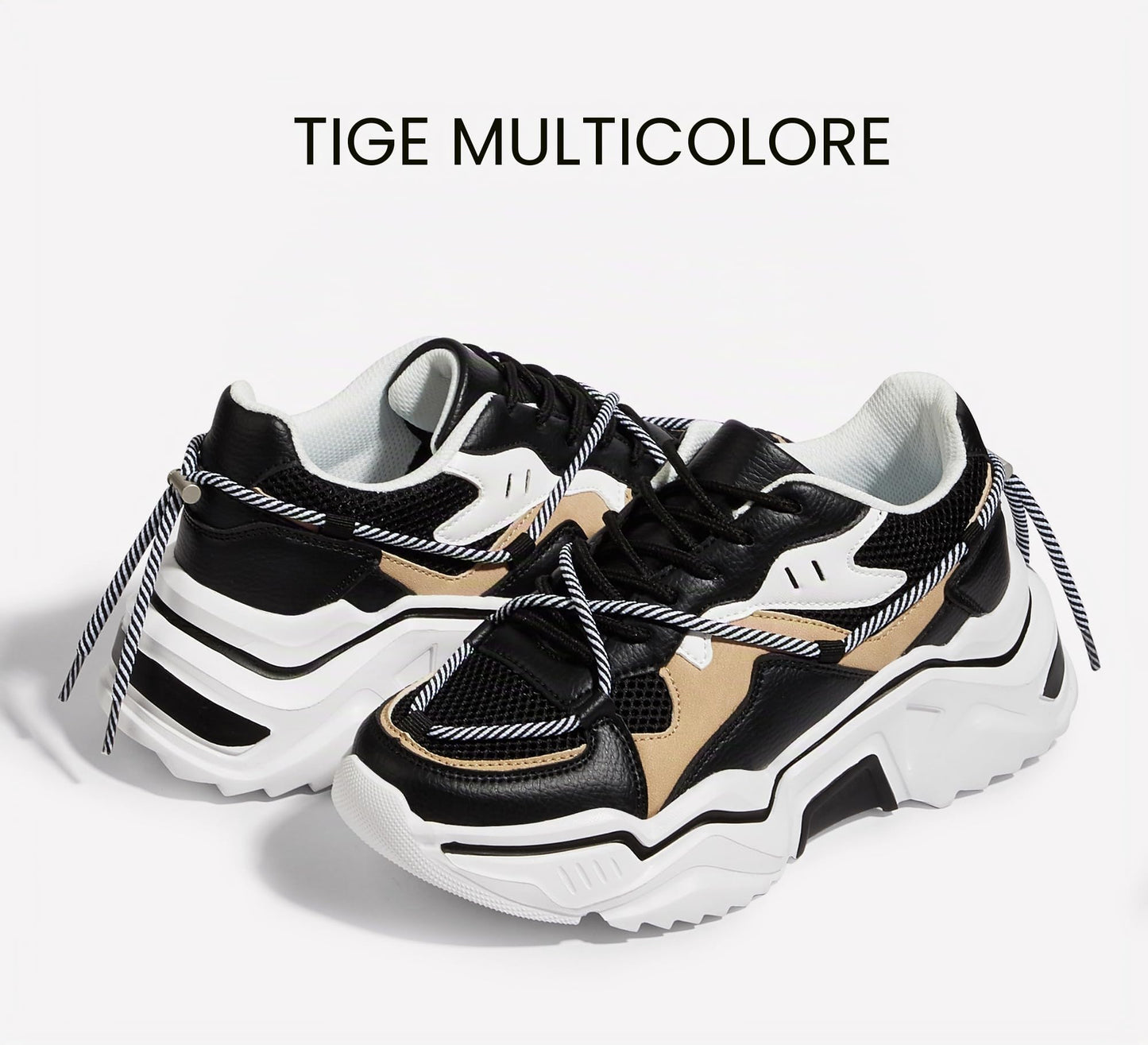LUCKY STEP Baskets Femme à Plateforme – Chaussures Chunky Dad Rétro, Baskets à Blocs de Couleurs pour Usage Quotidien et Promenades - PATOGAZ