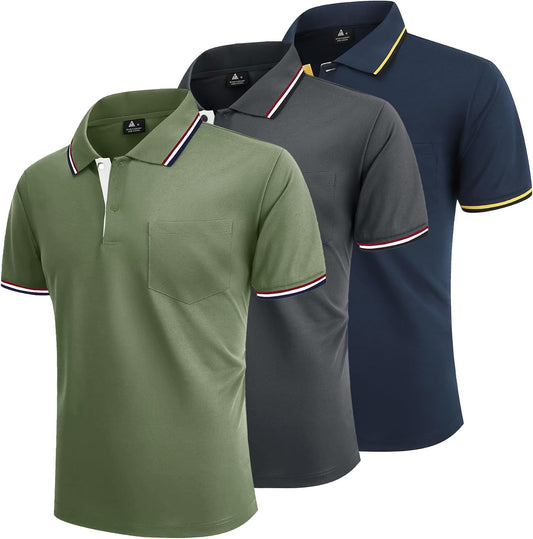 Pack 3 Polos Homme — Respirant Séchage Rapide