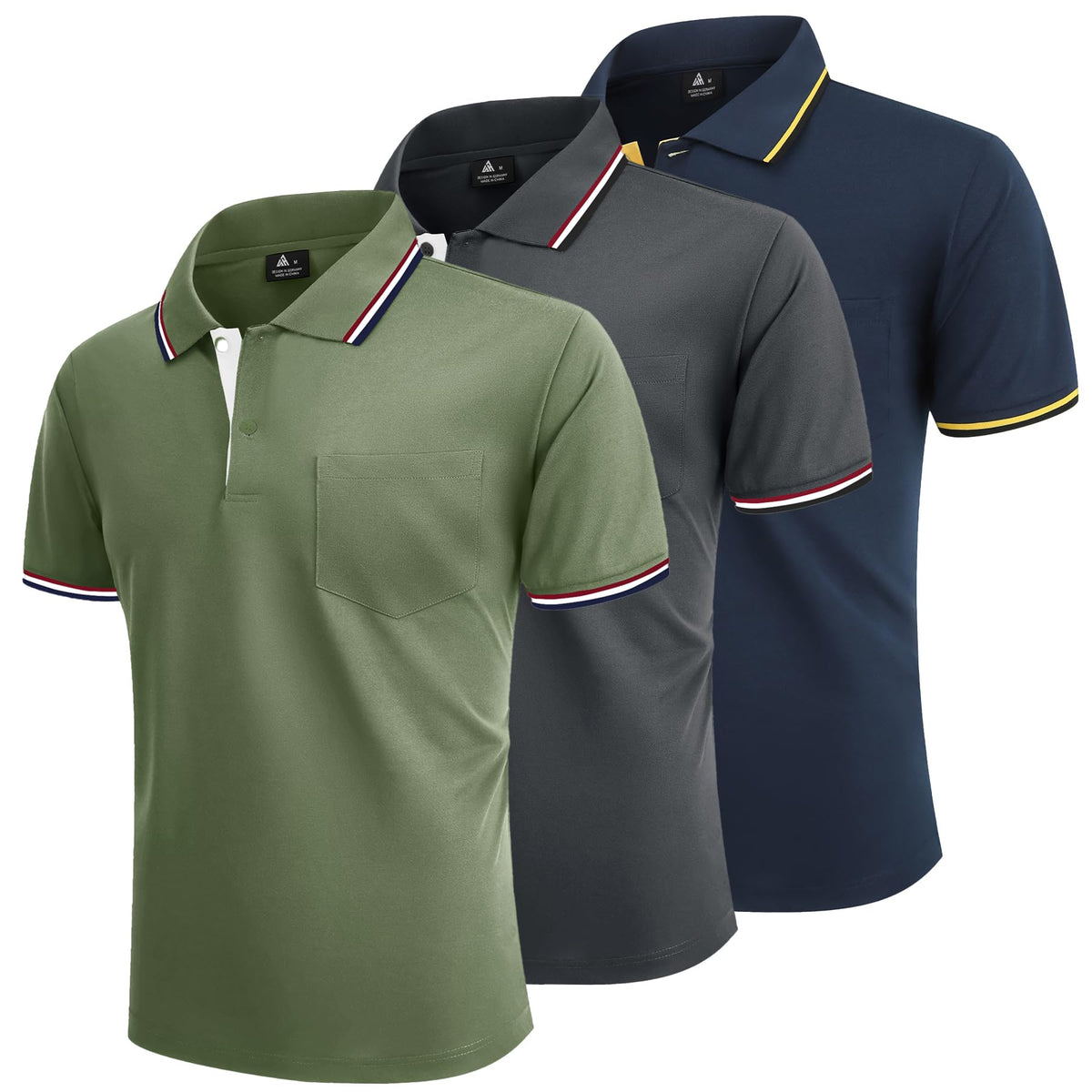 Pack 3 Polos Homme — Respirant Séchage Rapide