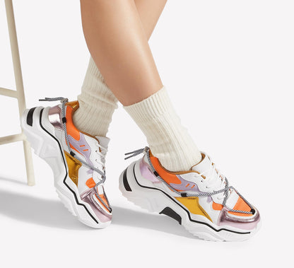 LUCKY STEP Baskets Femme à Plateforme – Chaussures Chunky Dad Rétro, Baskets à Blocs de Couleurs pour Usage Quotidien et Promenades - PATOGAZ
