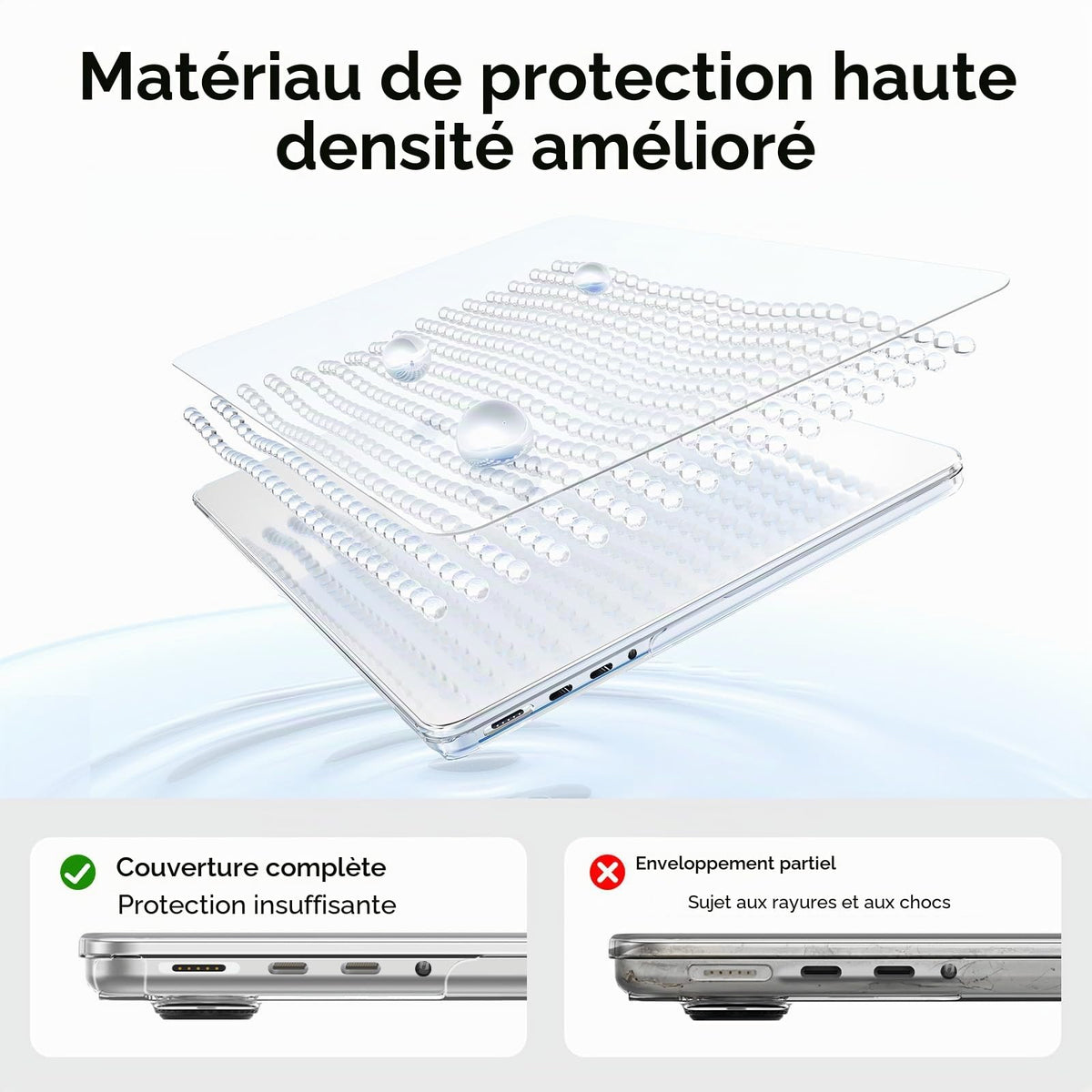 Coque MacBook Air 13,6" Crystal Clear — Compatible M2 / M3 / M4 / M5 (2022–2026)
