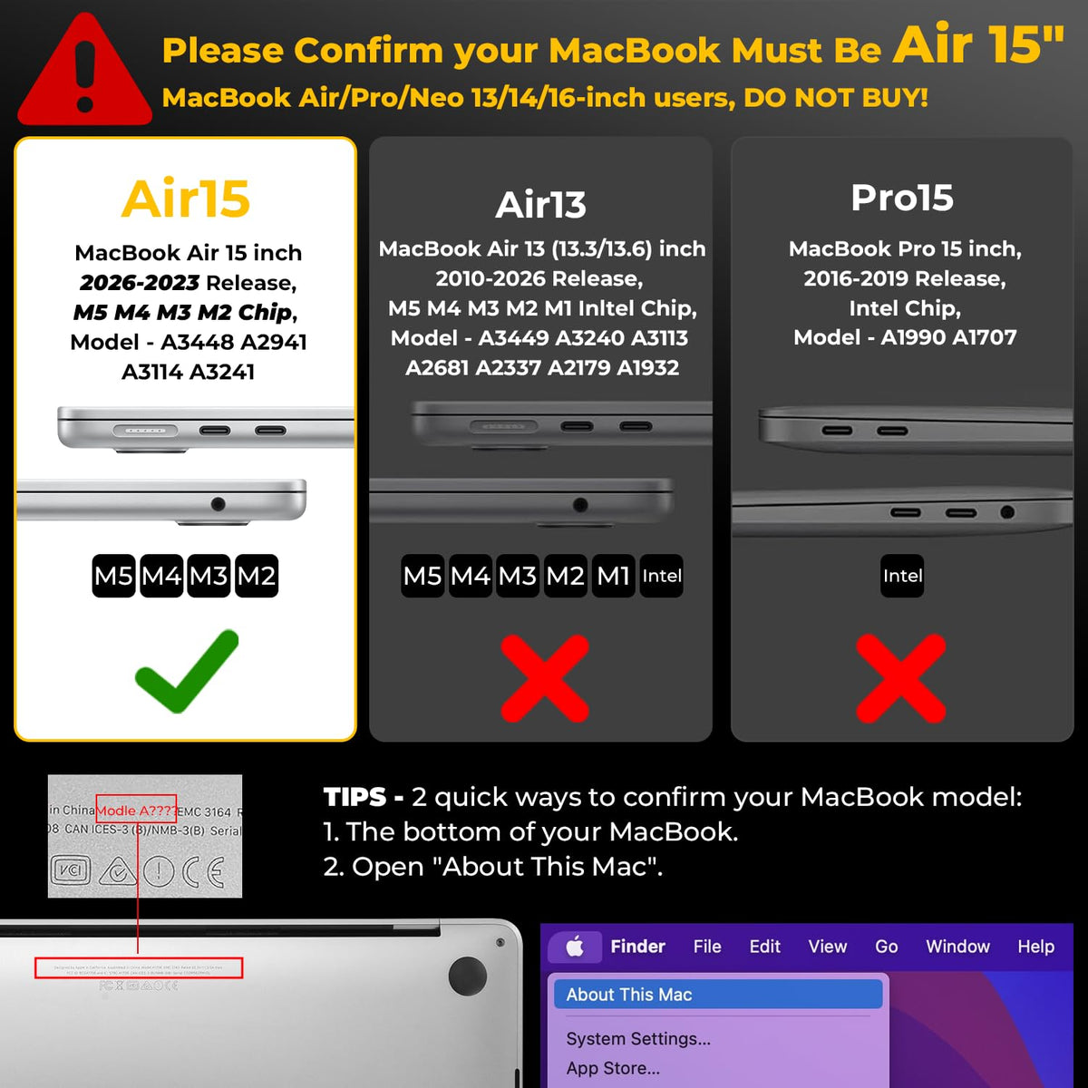 Coque MacBook Air 13,6" Crystal Clear — Compatible M2 / M3 / M4 / M5 (2022–2026)