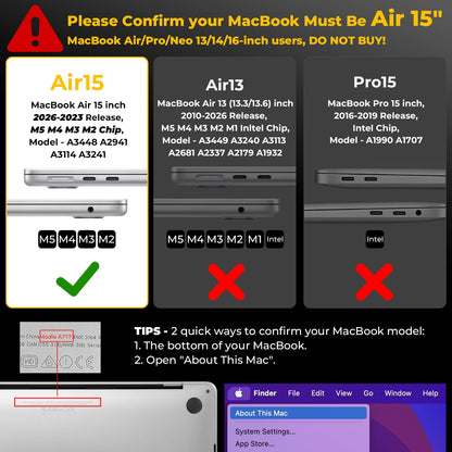 Coque MacBook Air 13,6" Crystal Clear — Compatible M2 / M3 / M4 / M5 (2022–2026)