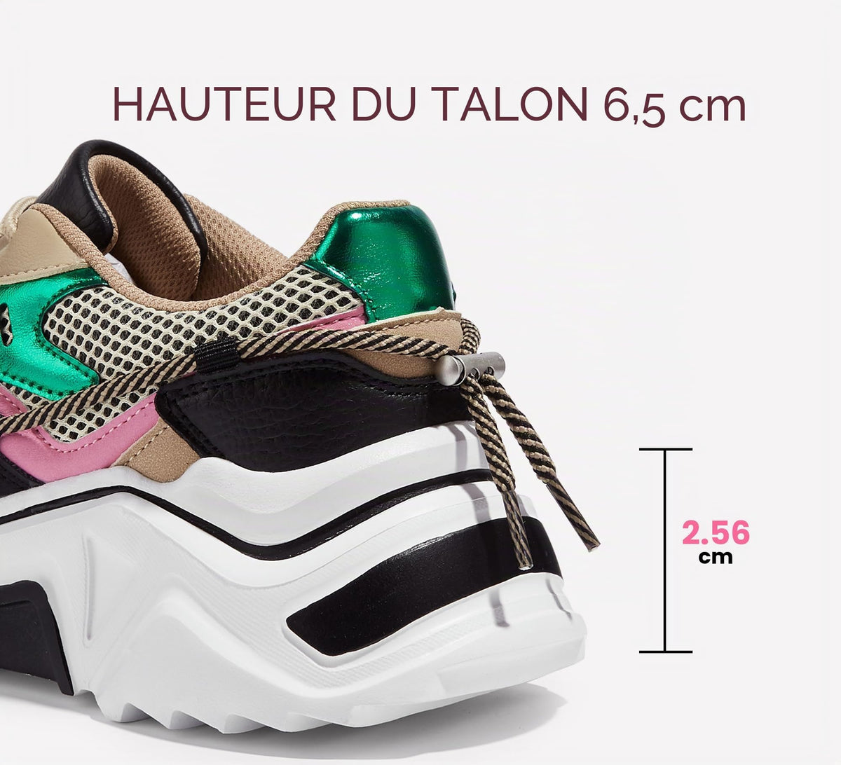 LUCKY STEP Baskets Femme à Plateforme – Chaussures Chunky Dad Rétro, Baskets à Blocs de Couleurs pour Usage Quotidien et Promenades - PATOGAZ