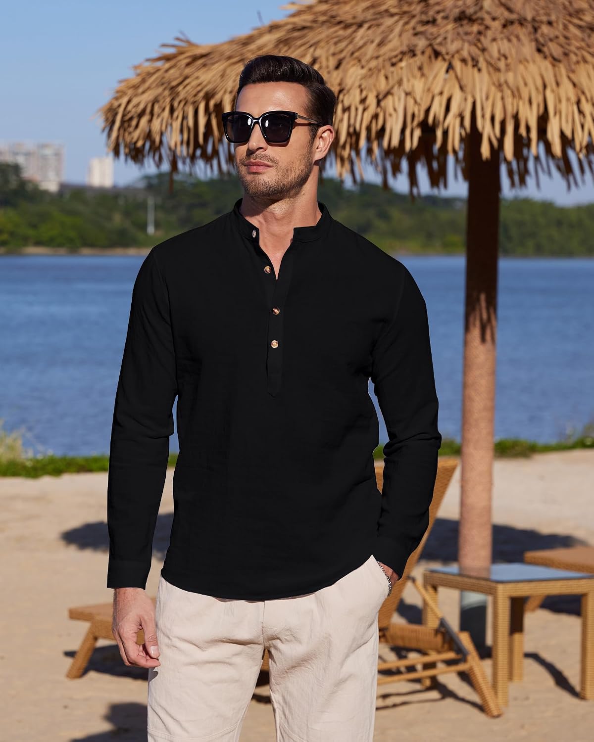 Chemise Lin classique YAOBAOLE
