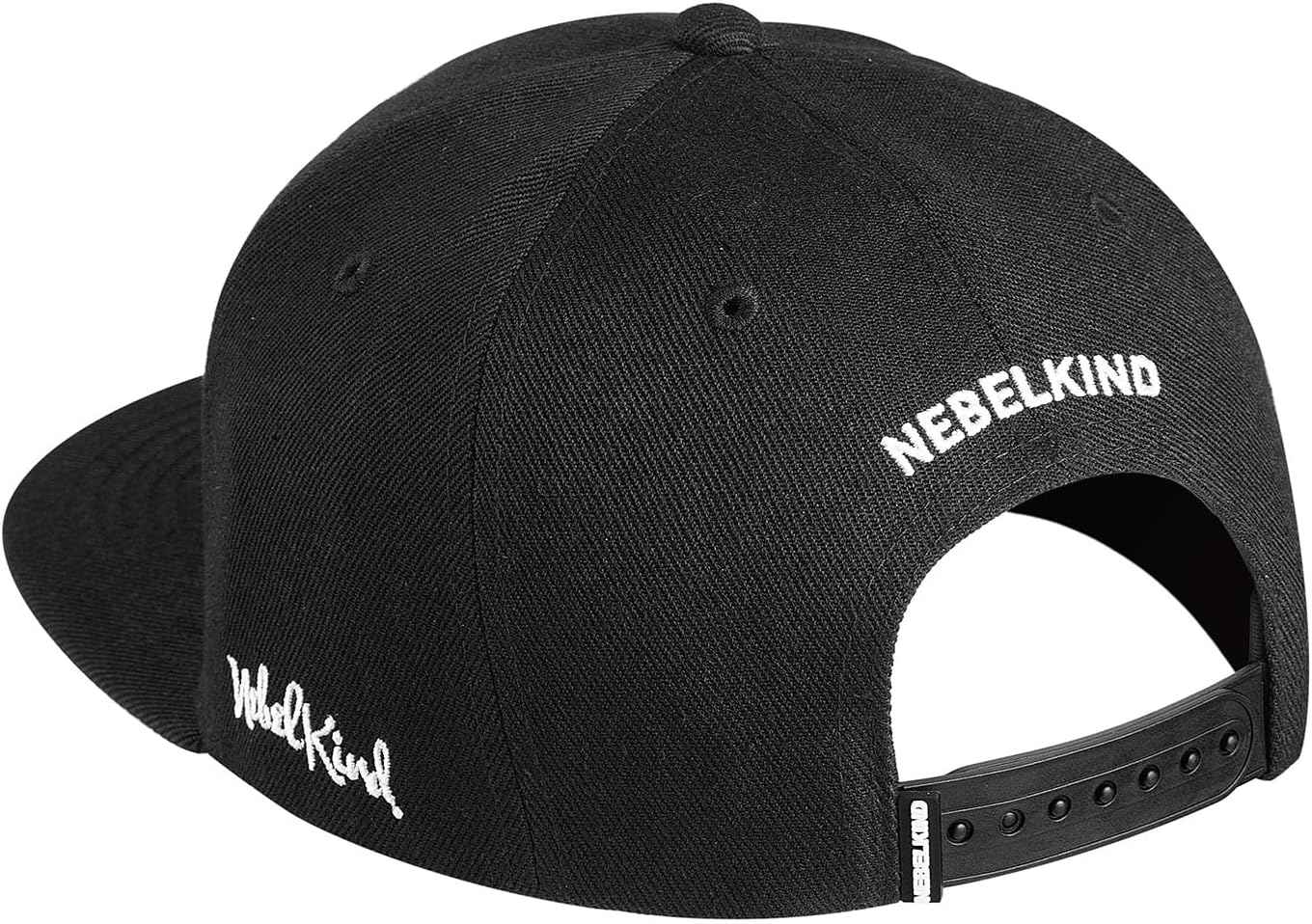 Nebelkind Casquette Snapback pour Homme et Femme - Noir - Taille Unique - Taille Unique - Réglable - Unisexe - De qualité supérieure - Style Streetwear - Casquette de Baseball avec visière Droite -