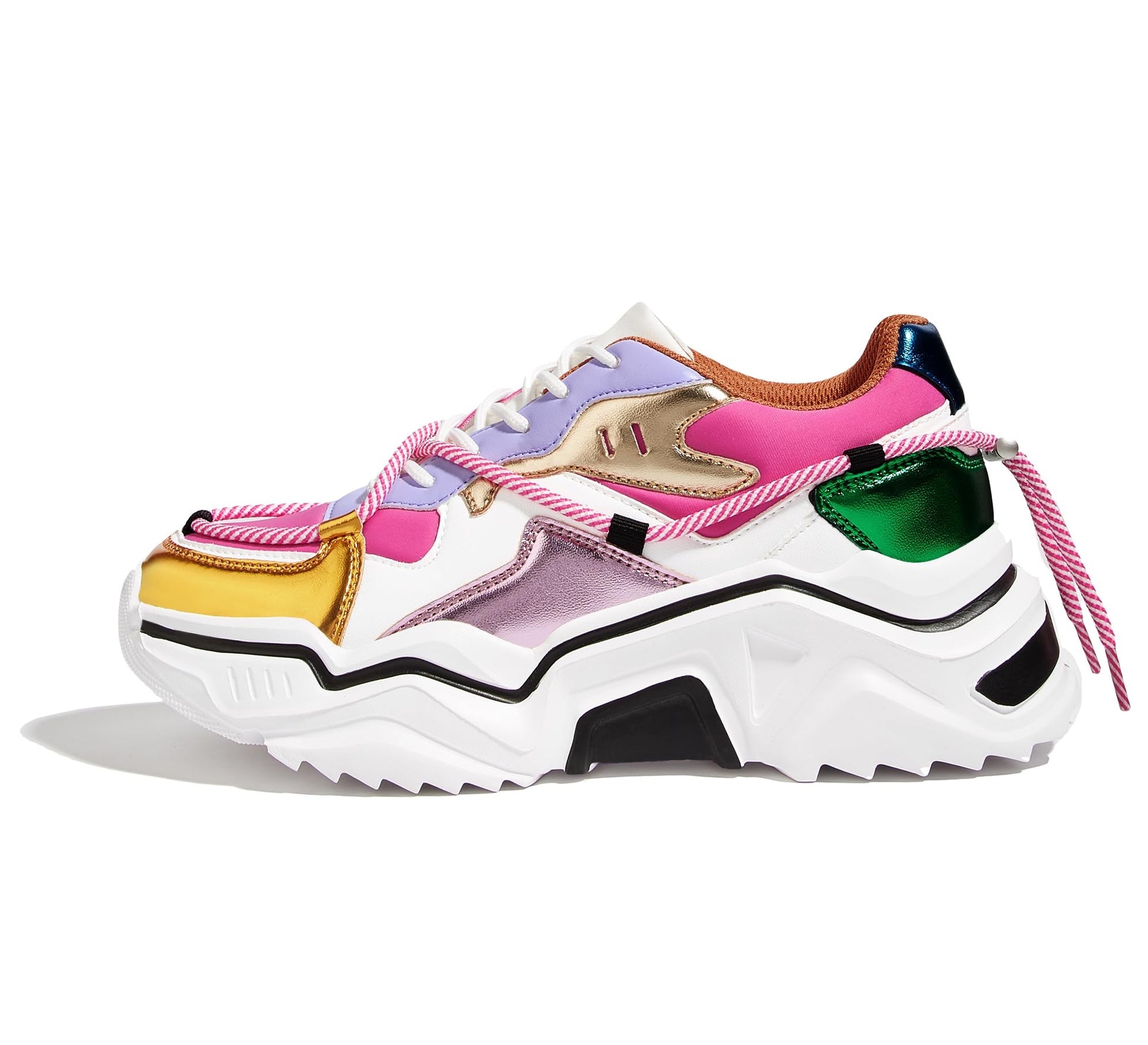 LUCKY STEP Baskets Femme à Plateforme – Chaussures Chunky Dad Rétro, Baskets à Blocs de Couleurs pour Usage Quotidien et Promenades - PATOGAZ