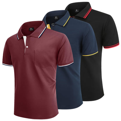 Pack 3 Polos Homme — Respirant Séchage Rapide