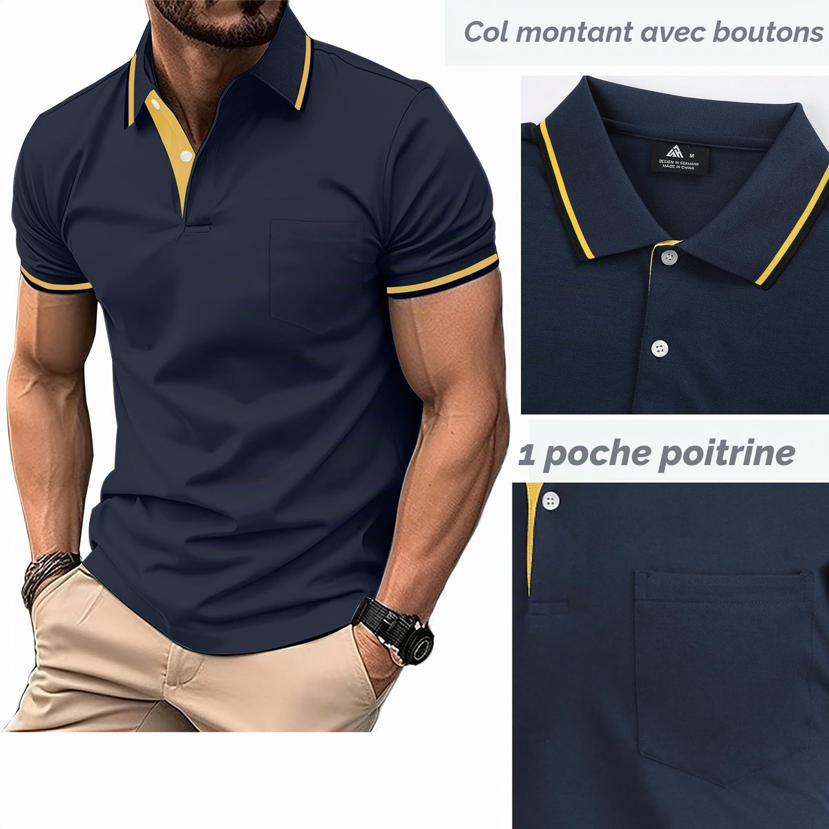 Pack 3 Polos Homme — Respirant Séchage Rapide