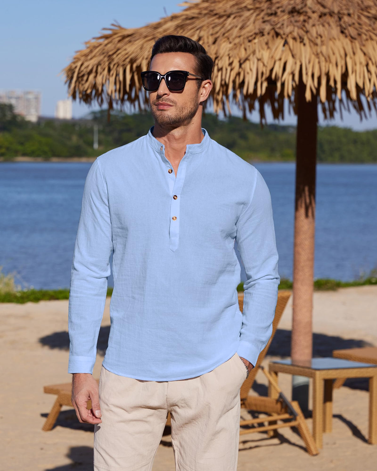 Chemise Lin classique YAOBAOLE