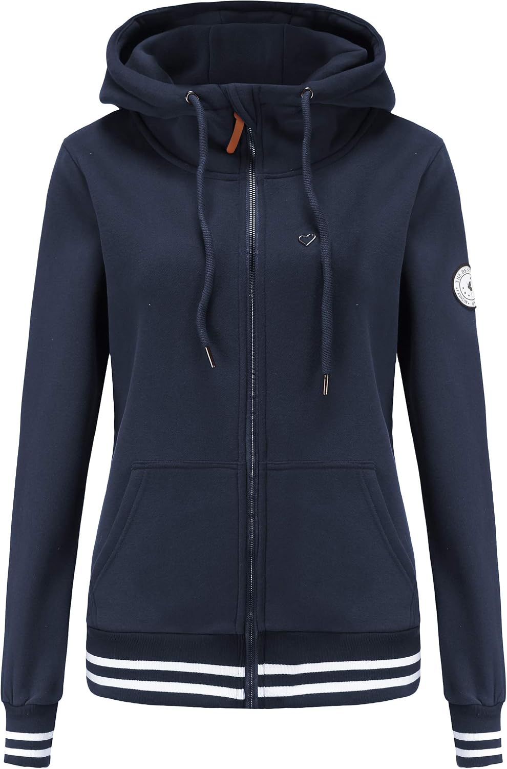 TrendiMax Sweat à Capuche Femmes avec Poches Manches Longues Manteau Femme Hiver Zippé Col Montant Hoodie Femme Chaude Douce Confortable - PATOGAZ