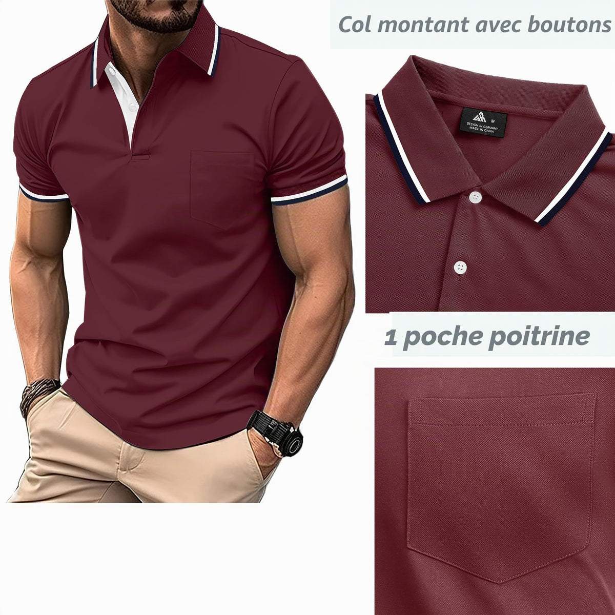 Pack 3 Polos Homme — Respirant Séchage Rapide