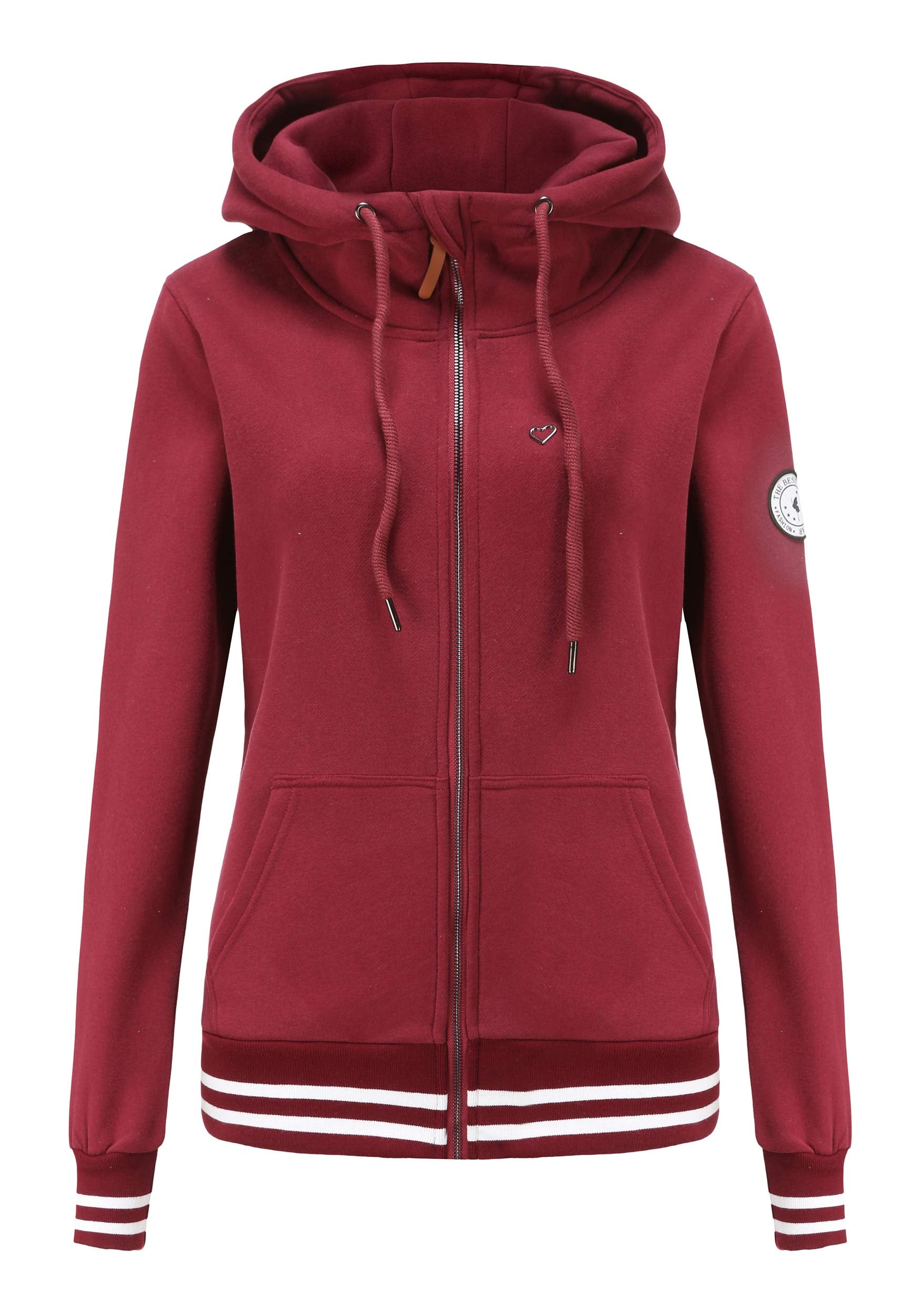 TrendiMax Sweat à Capuche Femmes avec Poches Manches Longues Manteau Femme Hiver Zippé Col Montant Hoodie Femme Chaude Douce Confortable - PATOGAZ