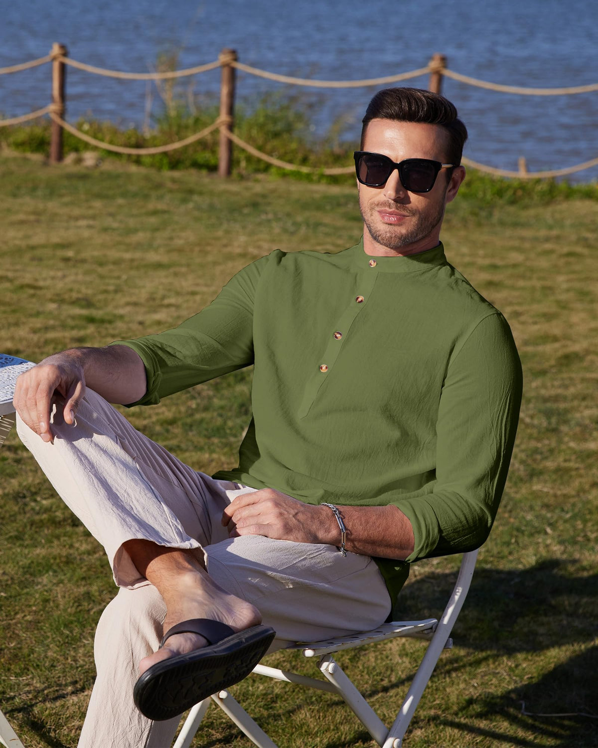 Chemise Lin classique YAOBAOLE
