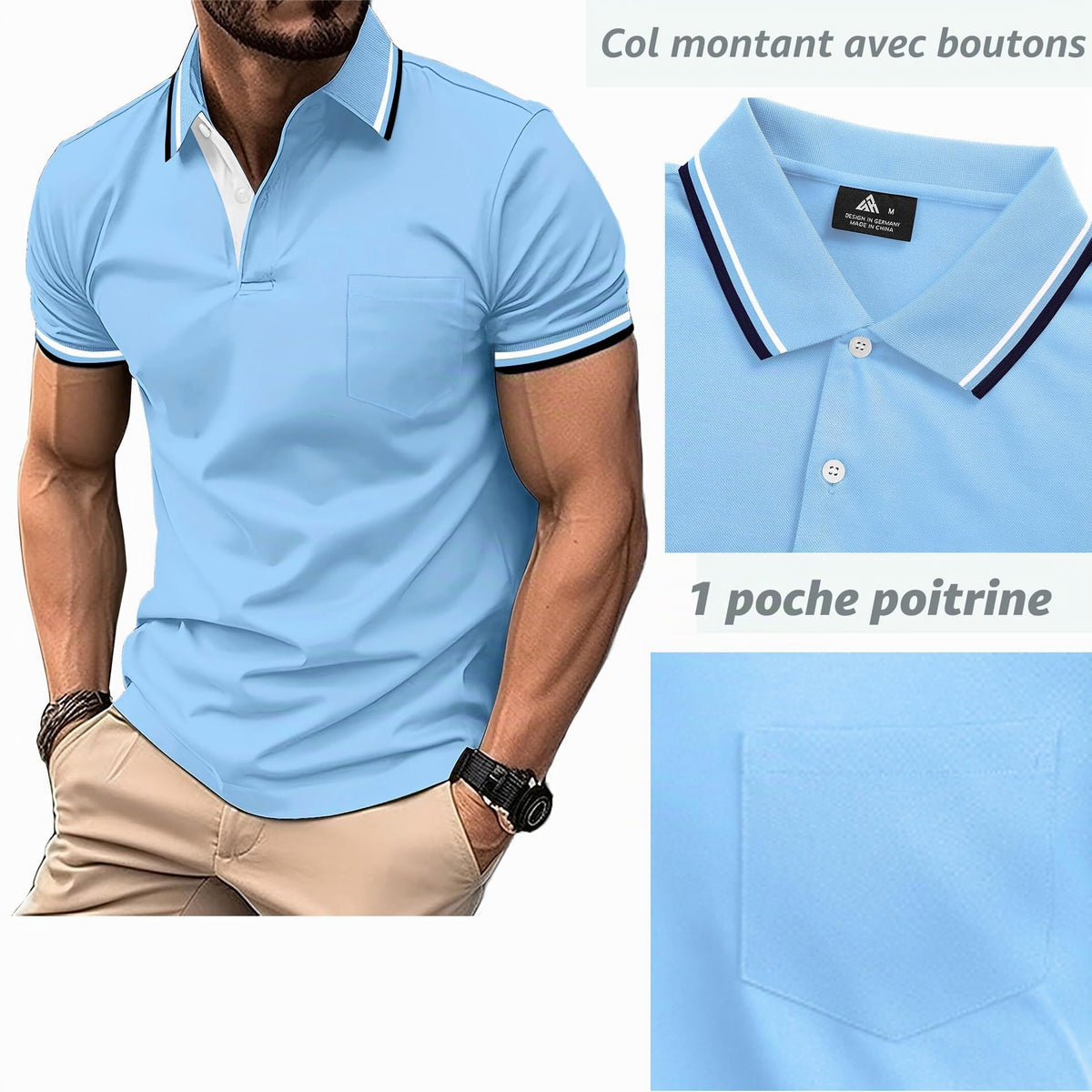 Pack 3 Polos Homme — Respirant Séchage Rapide