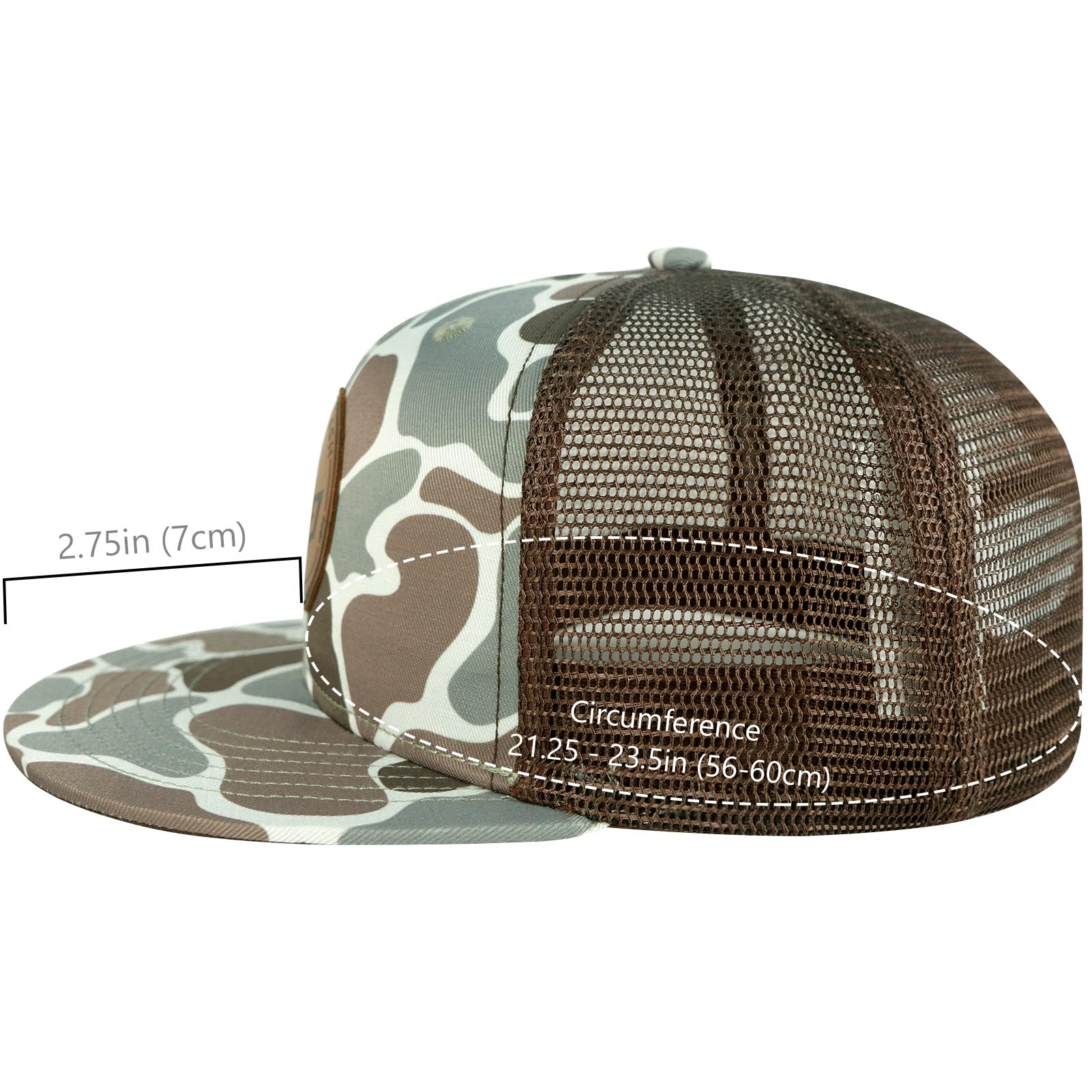 Bassdash Casquette de Camionneur à Bord Plat réglable Snapback Chapeau Maille Dos pour Hommes Femmes pêche Chasse - PATOGAZ