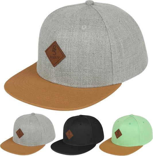 Casquette Snapback Homme Femme, Casquette de Baseball été Réglable, Coton Anti-Soleil Baseball Cap, Casquette Visiere Plate, Casquettes Sport Extérieur Sunhat Chapeau pour Grosses Têtes 56-61CM