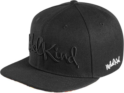 Nebelkind Casquette Snapback pour Homme et Femme - Noir - Taille Unique - Taille Unique - Réglable - Unisexe - De qualité supérieure - Style Streetwear - Casquette de Baseball avec visière Droite -