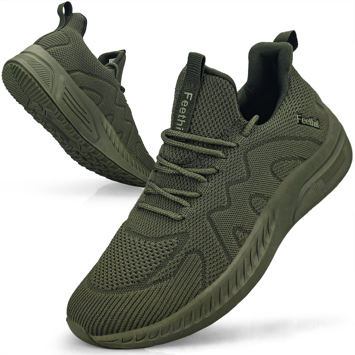 Feethit Baskets et Chaussures de Sport Homme Tennis Running Marche Sneakers | Mesh respirant, intérieur doux, amorti EVA, semelle en caoutchouc antidérapante, lacets réglables, sport et quotidien - PATOGAZ
