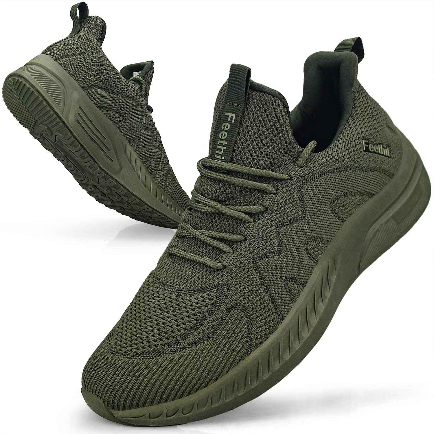 Feethit Baskets et Chaussures de Sport Homme Tennis Running Marche Sneakers | Mesh respirant, intérieur doux, amorti EVA, semelle en caoutchouc antidérapante, lacets réglables, sport et quotidien