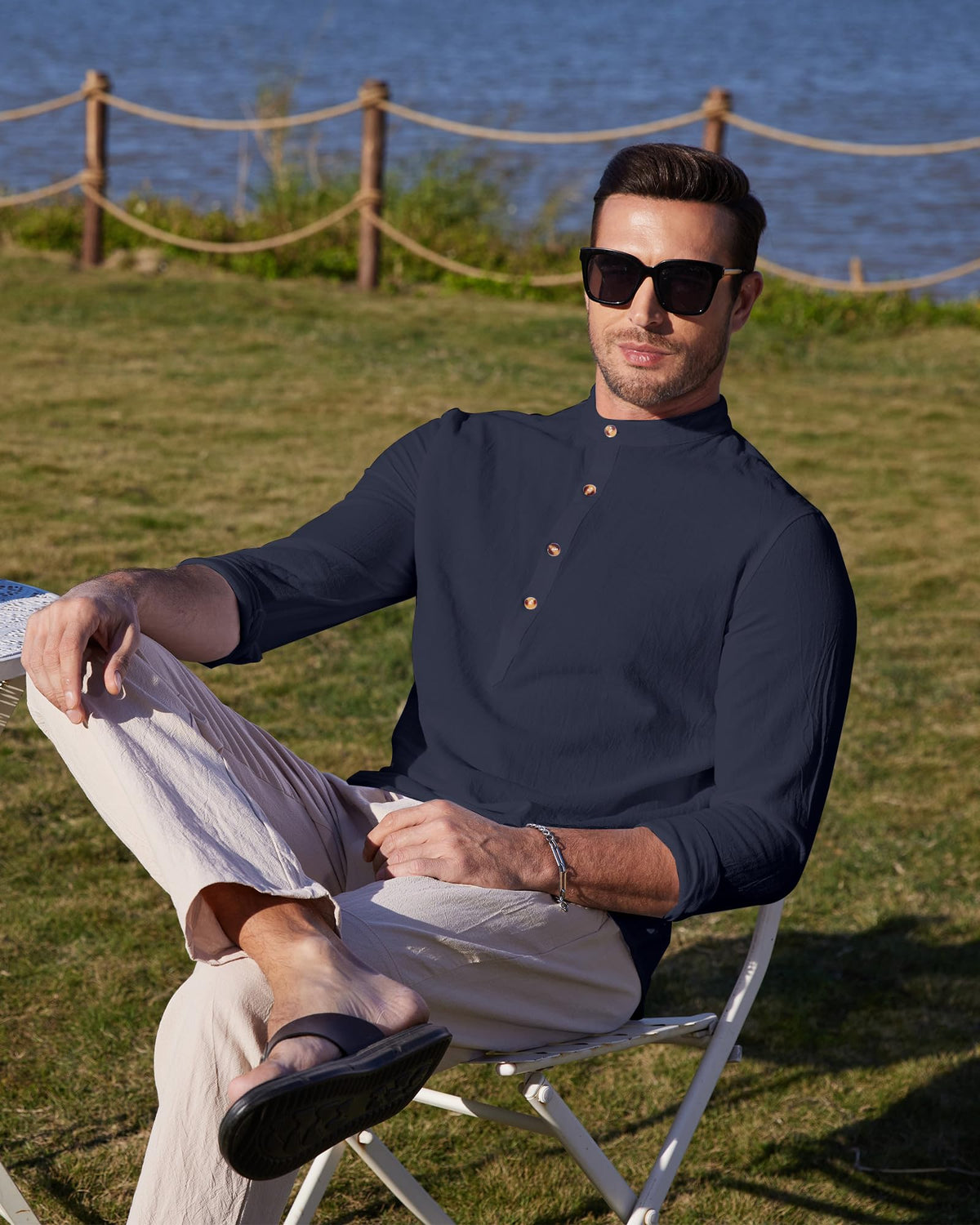 Chemise Lin classique YAOBAOLE