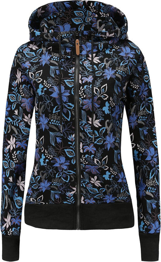 TrendiMax Sweat à Capuche Femme Pull à Capuche avec Fermeture Éclair Hoodie Imprimé pour Femmes - PATOGAZ