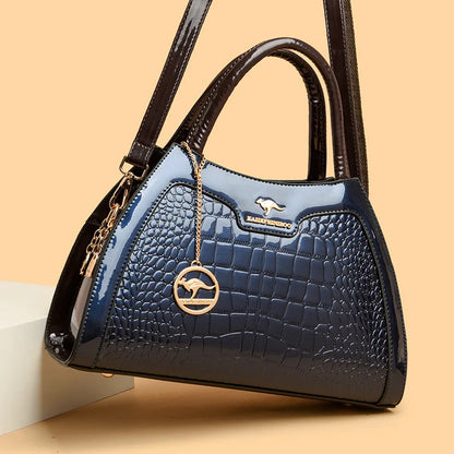New Vintage Fashion Patent Leather Women's Atmospheric Multi-Layer Elegant Handbag Crossbody Shoulder Bag for Women - PATOGAZ