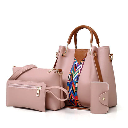 Women's Fashion Four Piece Set Mother Bag Trendy Handheld One Shoulder Crossbody Bag Water Bucket Multi Piece Set Bag - PATOGAZ