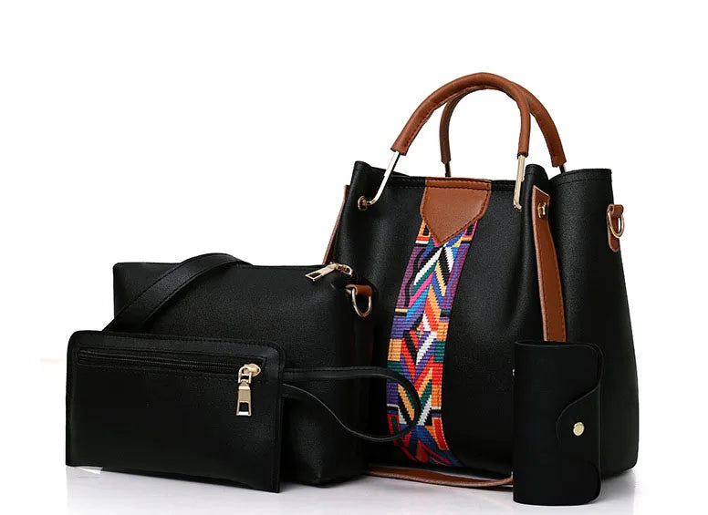 Women's Fashion Four Piece Set Mother Bag Trendy Handheld One Shoulder Crossbody Bag Water Bucket Multi Piece Set Bag - PATOGAZ