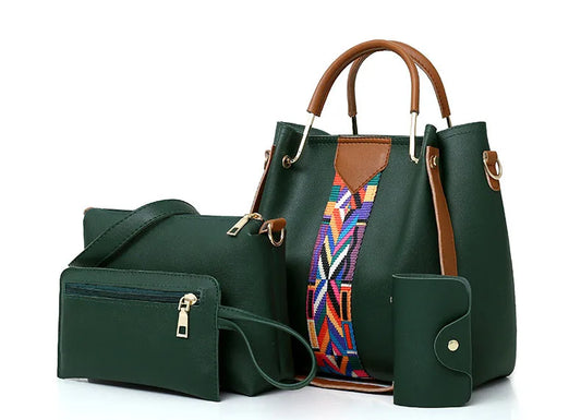 Women's Fashion Four Piece Set Mother Bag Trendy Handheld One Shoulder Crossbody Bag Water Bucket Multi Piece Set Bag - PATOGAZ