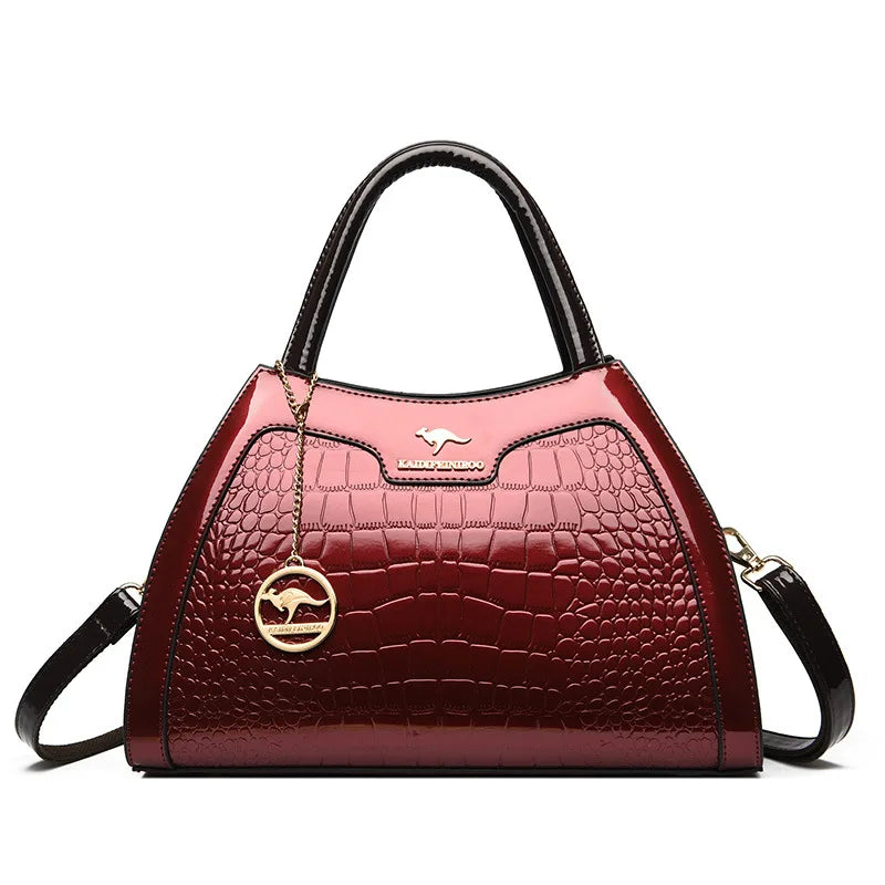 New Vintage Fashion Patent Leather Women's Atmospheric Multi-Layer Elegant Handbag Crossbody Shoulder Bag for Women - PATOGAZ