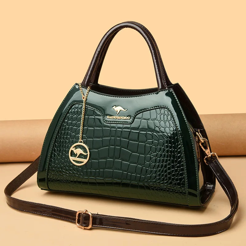 New Vintage Fashion Patent Leather Women's Atmospheric Multi-Layer Elegant Handbag Crossbody Shoulder Bag for Women - PATOGAZ