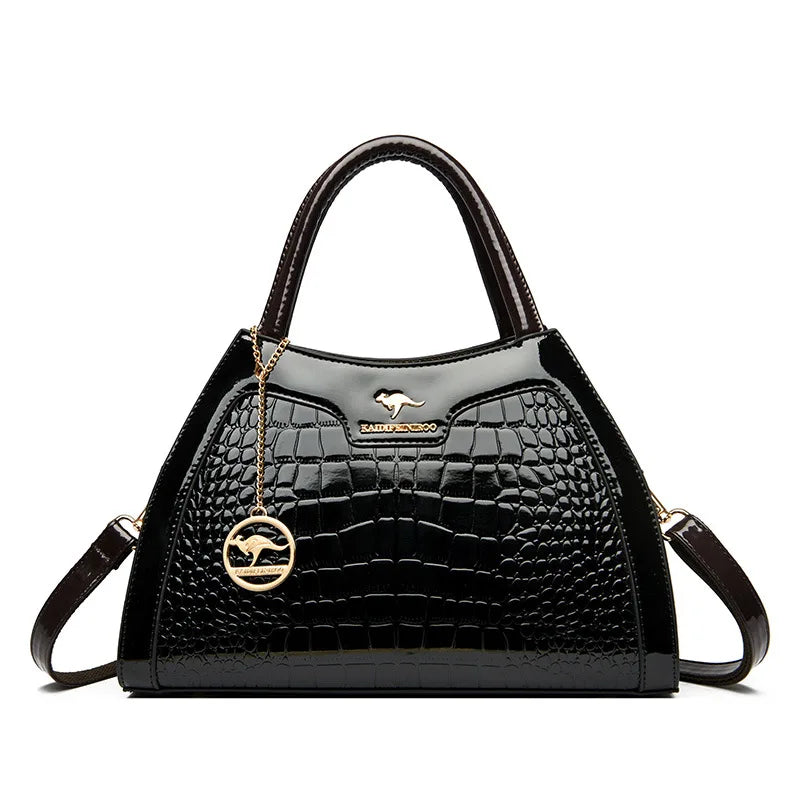 New Vintage Fashion Patent Leather Women's Atmospheric Multi-Layer Elegant Handbag Crossbody Shoulder Bag for Women - PATOGAZ