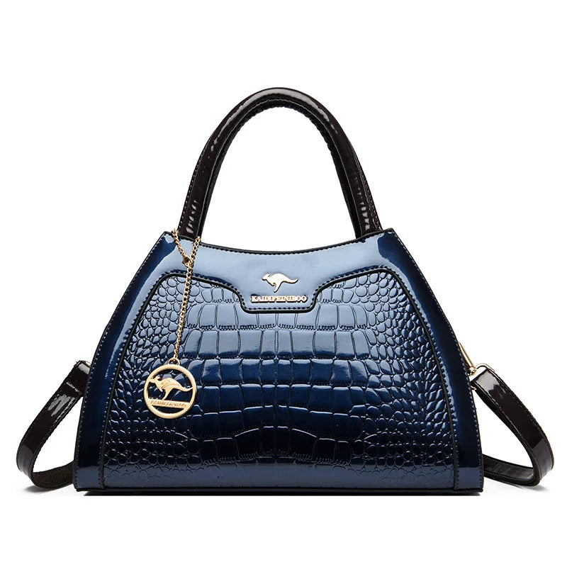 New Vintage Fashion Patent Leather Women's Atmospheric Multi-Layer Elegant Handbag Crossbody Shoulder Bag for Women - PATOGAZ