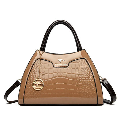 New Vintage Fashion Patent Leather Women's Atmospheric Multi-Layer Elegant Handbag Crossbody Shoulder Bag for Women - PATOGAZ