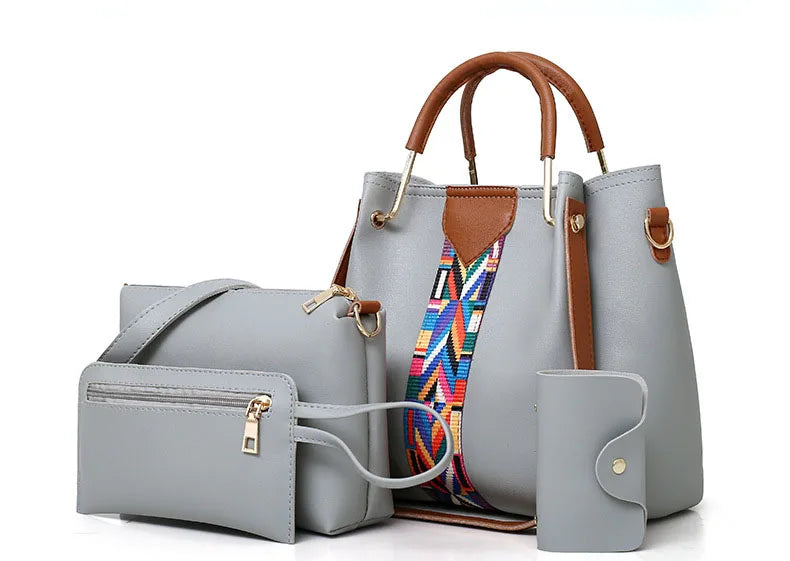 Women's Fashion Four Piece Set Mother Bag Trendy Handheld One Shoulder Crossbody Bag Water Bucket Multi Piece Set Bag - PATOGAZ