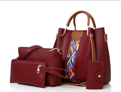 Women's Fashion Four Piece Set Mother Bag Trendy Handheld One Shoulder Crossbody Bag Water Bucket Multi Piece Set Bag - PATOGAZ
