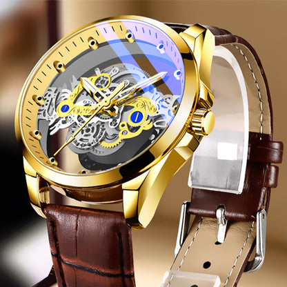 Cross-Border Dropshipping New Double-Sided Hollow Fully Automatic Movement Non-Mechanical Watch Tourbillon Watch Men's Waterproof - PATOGAZ