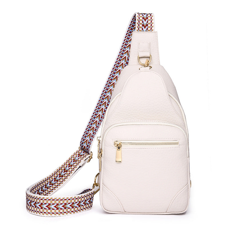 Cross-border Women's Chest Bag Soft Leather Fashion New Chest Crossbody Bag 2024 All-match Outgoing Backpack Casual Shoulder Bag - PATOGAZ