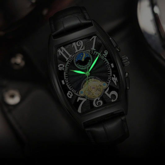 Barrel Type Fully Automatic Wheel Hollow Mechanical Watch Men's Business Simple Fashion Multifunctional Watch Wholesale - PATOGAZ