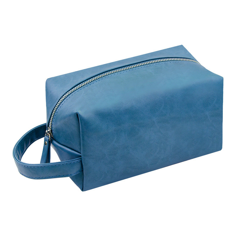 Retro crazy horse pu leather new cross-border cosmetic bag Europe and the United States large capacity travel multi-functional portable washing and storage bag - PATOGAZ
